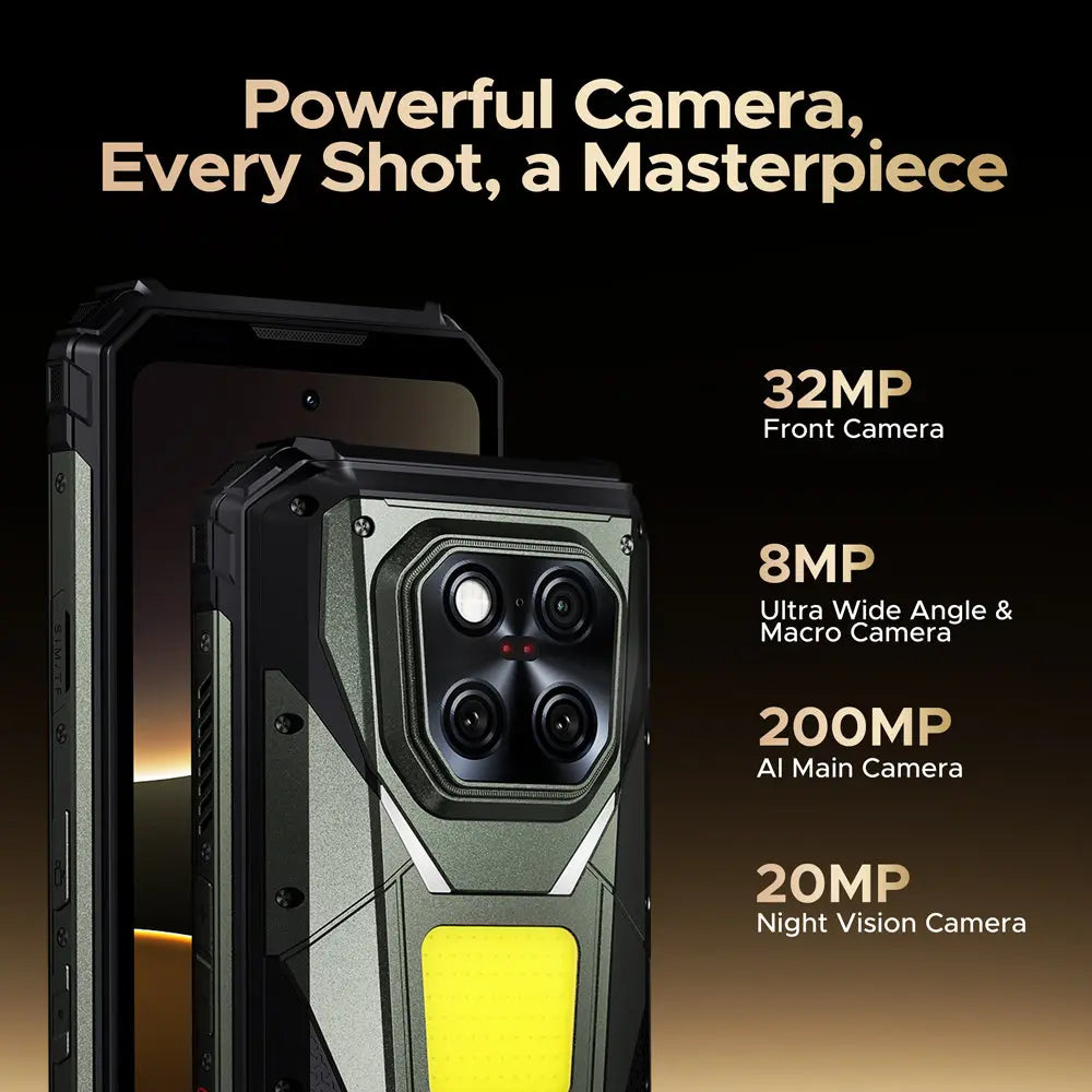 V Max Play 5G Rugged Android 15 Phone with 480P HD Portable Autofocus Projector