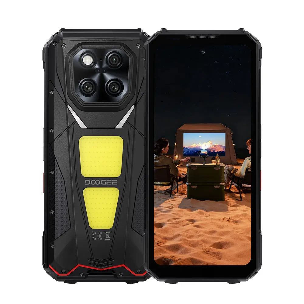 V Max Play 5G Rugged Android 15 Phone with 480P HD Portable Autofocus Projector