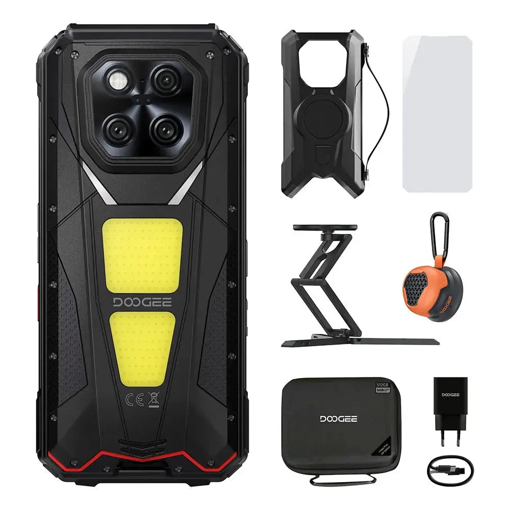 V Max Play 5G Rugged Android 15 Phone with 480P HD Portable Autofocus Projector