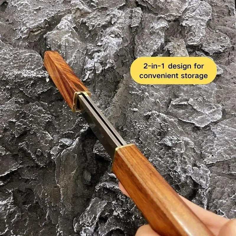 Handmade Portable 2 In 1 Dragon And Phoenix Double Blades Knife