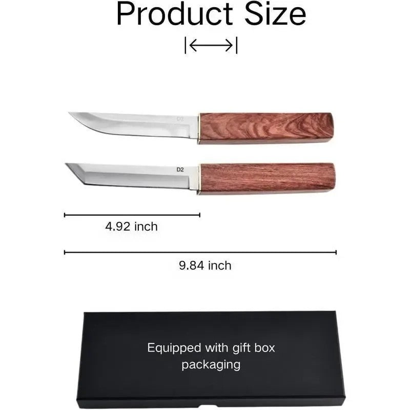 Handmade Portable 2 In 1 Dragon And Phoenix Double Blades Knife