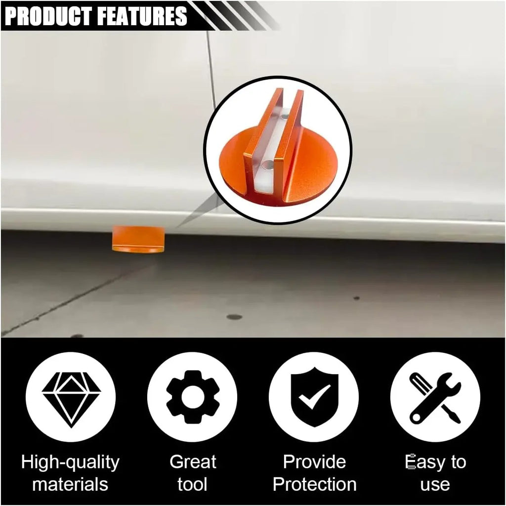 Universal aluminum slotted magnetic jack pad, chassis rail protector