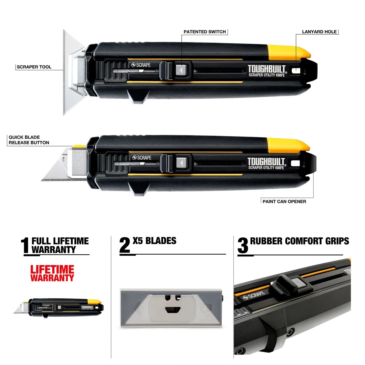 Convertible Utility Knife & Multi-functional Scraper