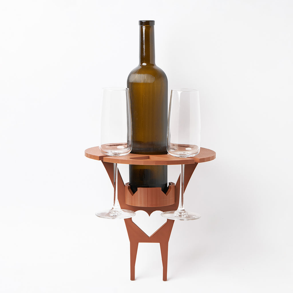 Portable Picnic & Beach Wine Table | 3D-Printed Lightweight Foldable Tray | Holds Wine Glasses, Bottles, and Mobile Phones
