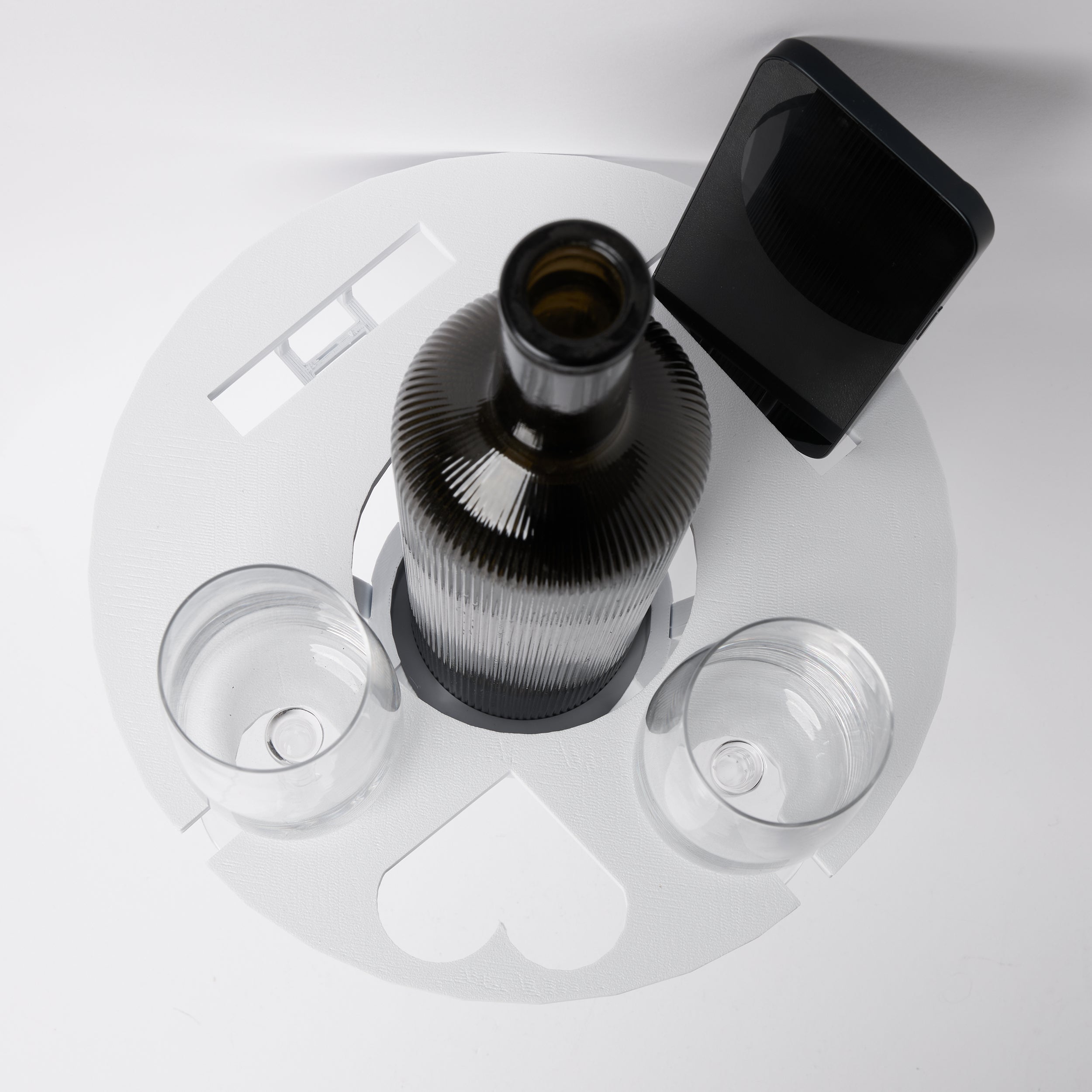 Portable Picnic & Beach Wine Table | 3D-Printed Lightweight Foldable Tray | Holds Wine Glasses, Bottles, and Mobile Phones