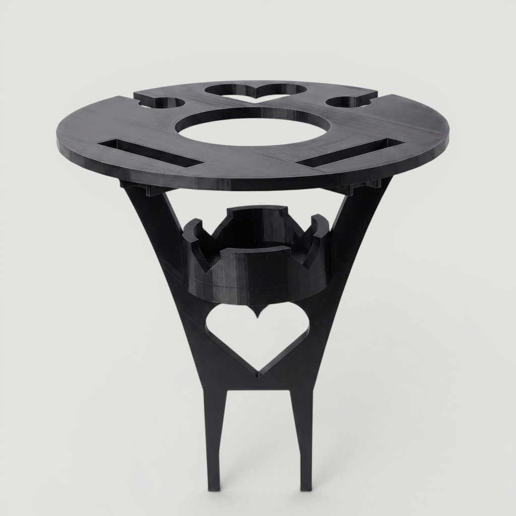 Portable Picnic & Beach Wine Table | 3D-Printed Lightweight Foldable Tray | Holds Wine Glasses, Bottles, and Mobile Phones