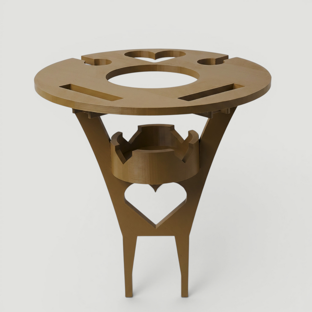 Portable Picnic & Beach Wine Table | 3D-Printed Lightweight Foldable Tray | Holds Wine Glasses, Bottles, and Mobile Phones