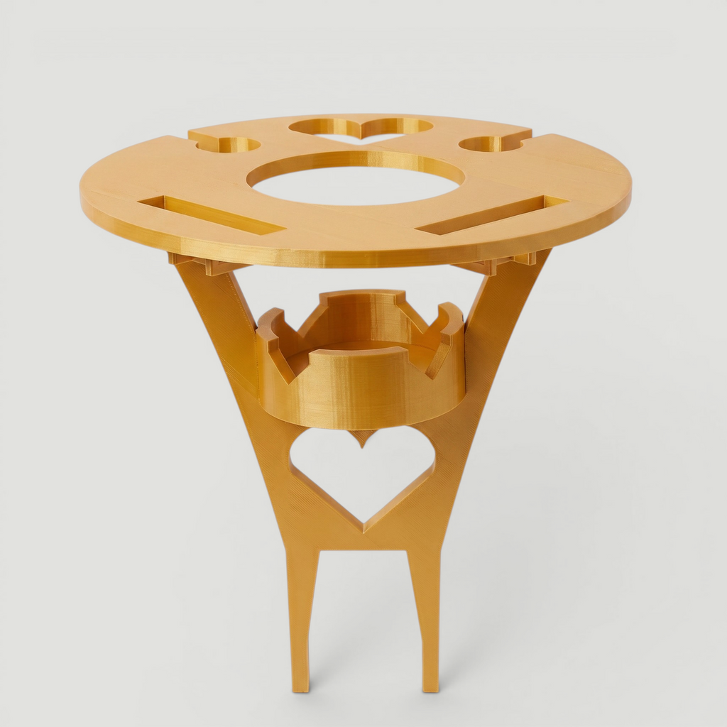 Portable Picnic & Beach Wine Table | 3D-Printed Lightweight Foldable Tray | Holds Wine Glasses, Bottles, and Mobile Phones