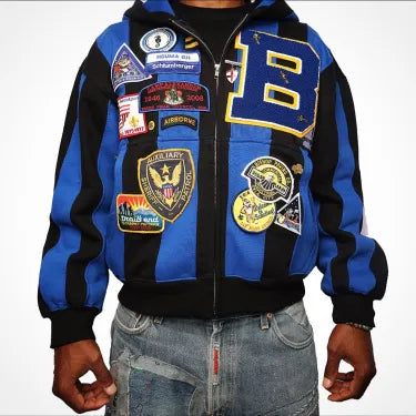 One-of-a-kind patchwork hoodie