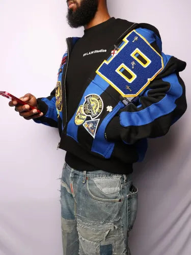 One-of-a-kind patchwork hoodie