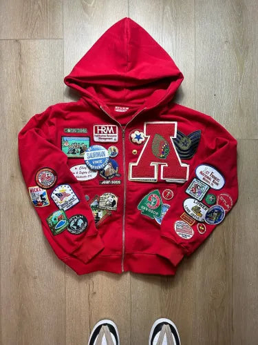 One-of-a-kind patchwork hoodie
