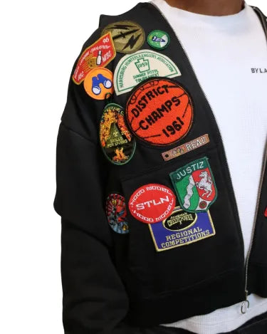 One-of-a-kind patchwork hoodie