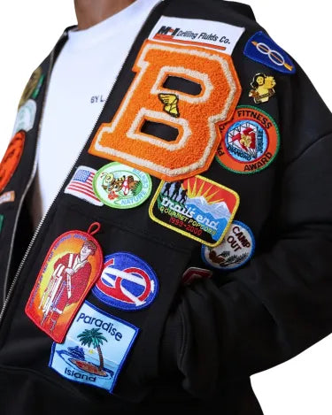 One-of-a-kind patchwork hoodie