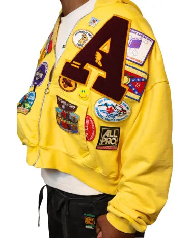 One-of-a-kind patchwork hoodie