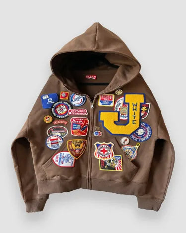 One-of-a-kind patchwork hoodie