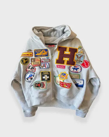 One-of-a-kind patchwork hoodie