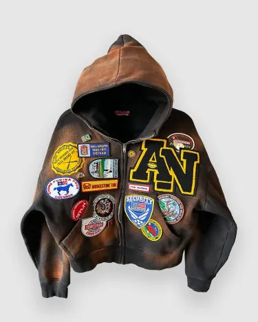 One-of-a-kind patchwork hoodie
