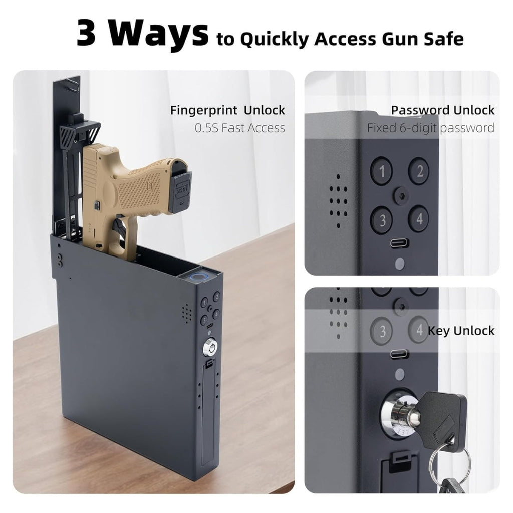 Vehicle-Mounted Fingerprint Pistol Safe