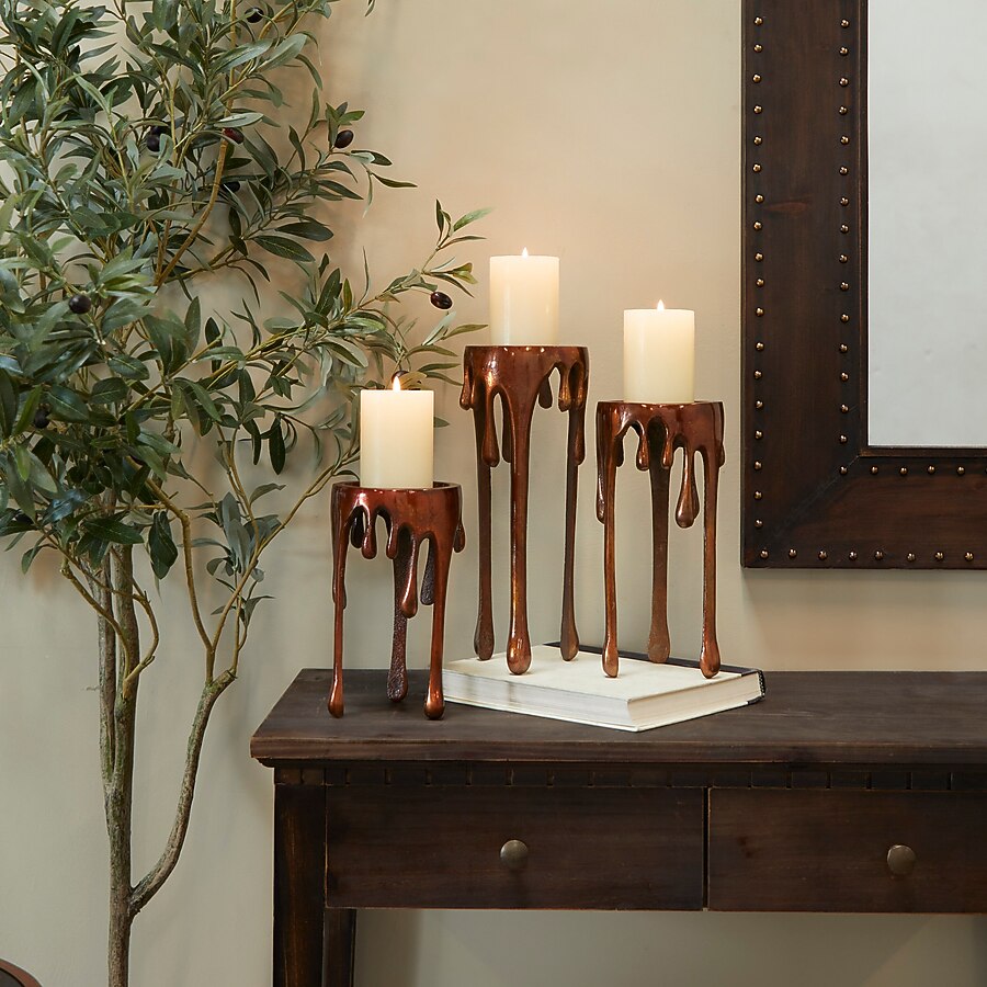 3 Candle Aluminum Pillar Candle Holder