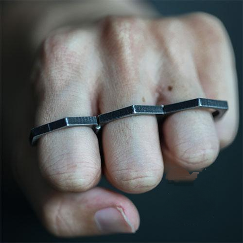 Hexagonal Simple Unique Stainless Steel Ring