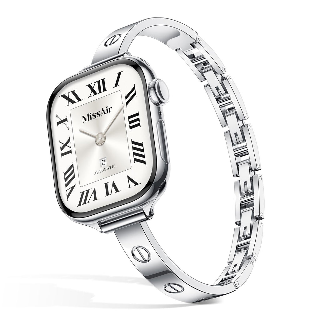 316L Stainless Steel Slim Crosslet Apple Watch Bracelet - 18k Gold Plated