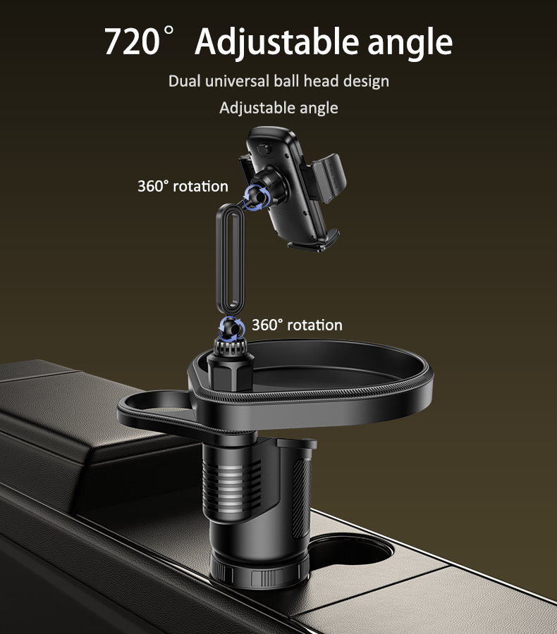 Rotating Phone Mount 4 in 1 Multifunctional Car Cup Phone Holder