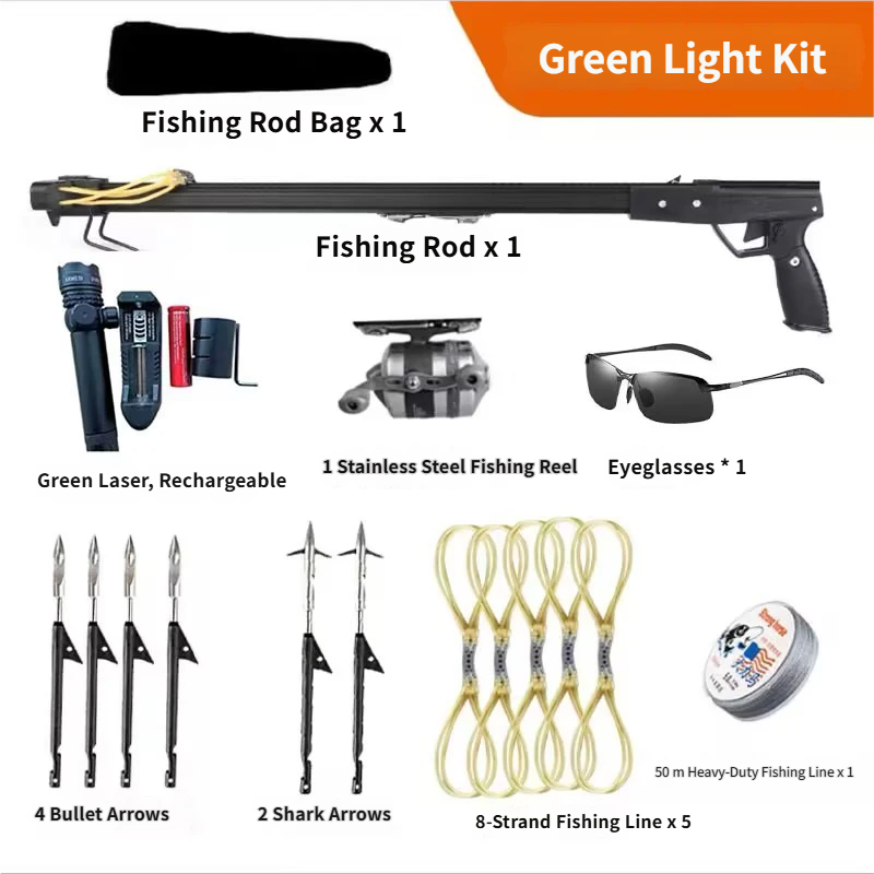 Powerful Long Rod Slingshot with Fishing Reel