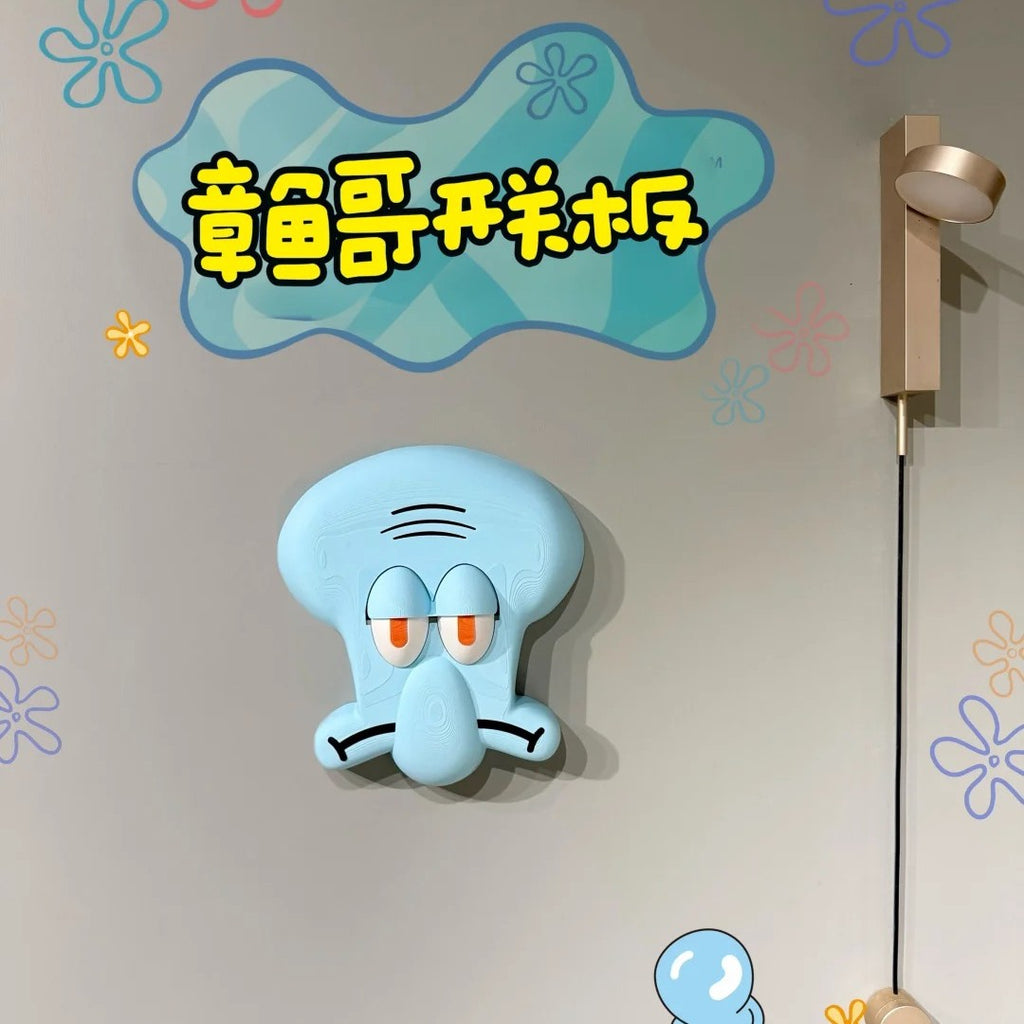 3D-printed Squidward "eyes open/closed" switch panel
