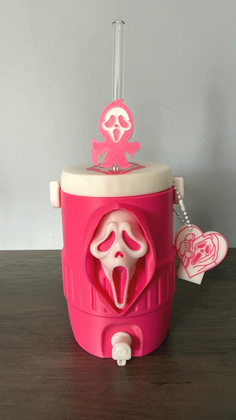 Horror 12oz Can Holder with Lid, Straw Topper & Can Opener | 3D Printed Horror Gift