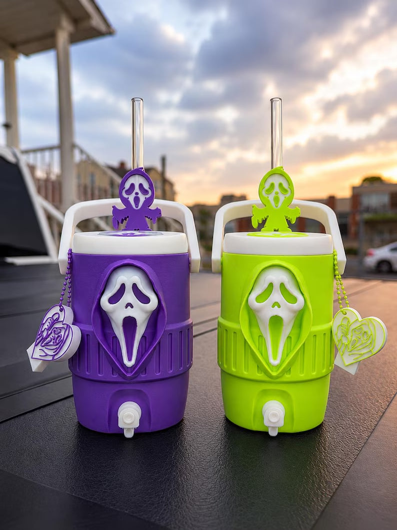 Horror 12oz Can Holder with Lid, Straw Topper & Can Opener | 3D Printed Horror Gift