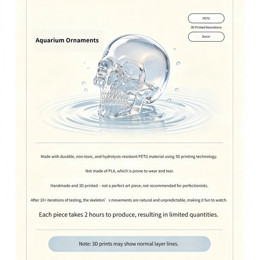 Creative "Water-Dancing Skull" Aquarium Ornament