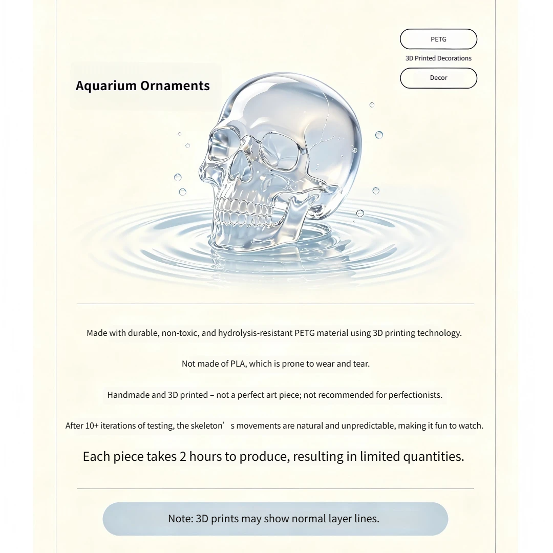 Creative "Water-Dancing Skull" Aquarium Ornament
