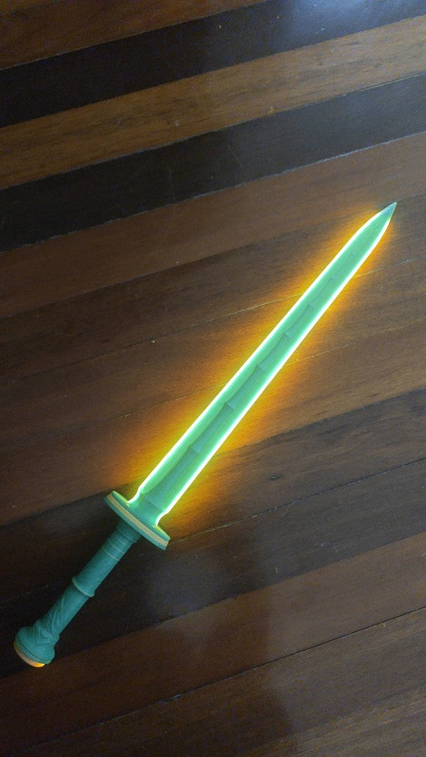 Green Bamboo Bee Cloud Sword, 40cm/90cm, 3D Printed, Illuminating