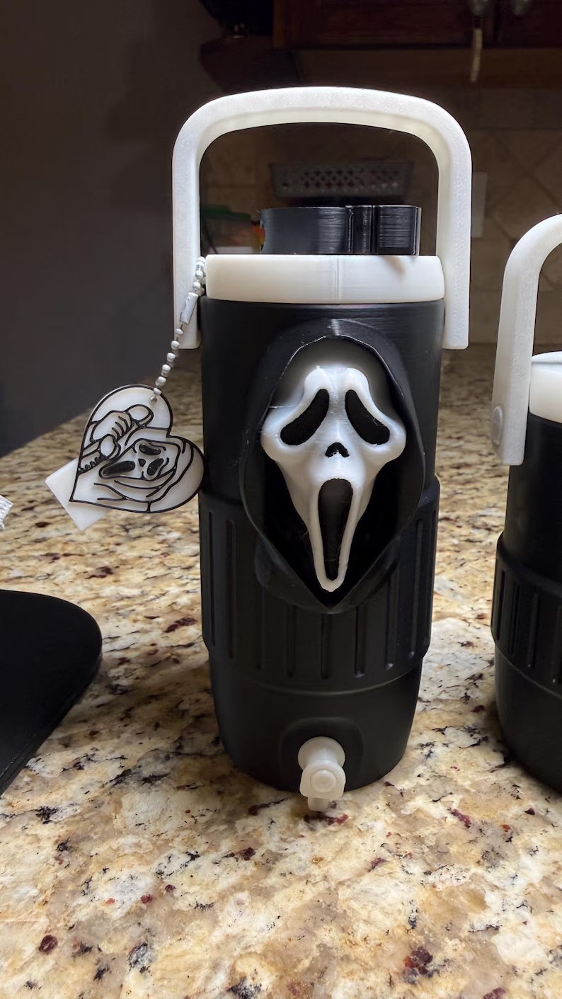 Horror 12oz Can Holder with Lid, Straw Topper & Can Opener | 3D Printed Horror Gift