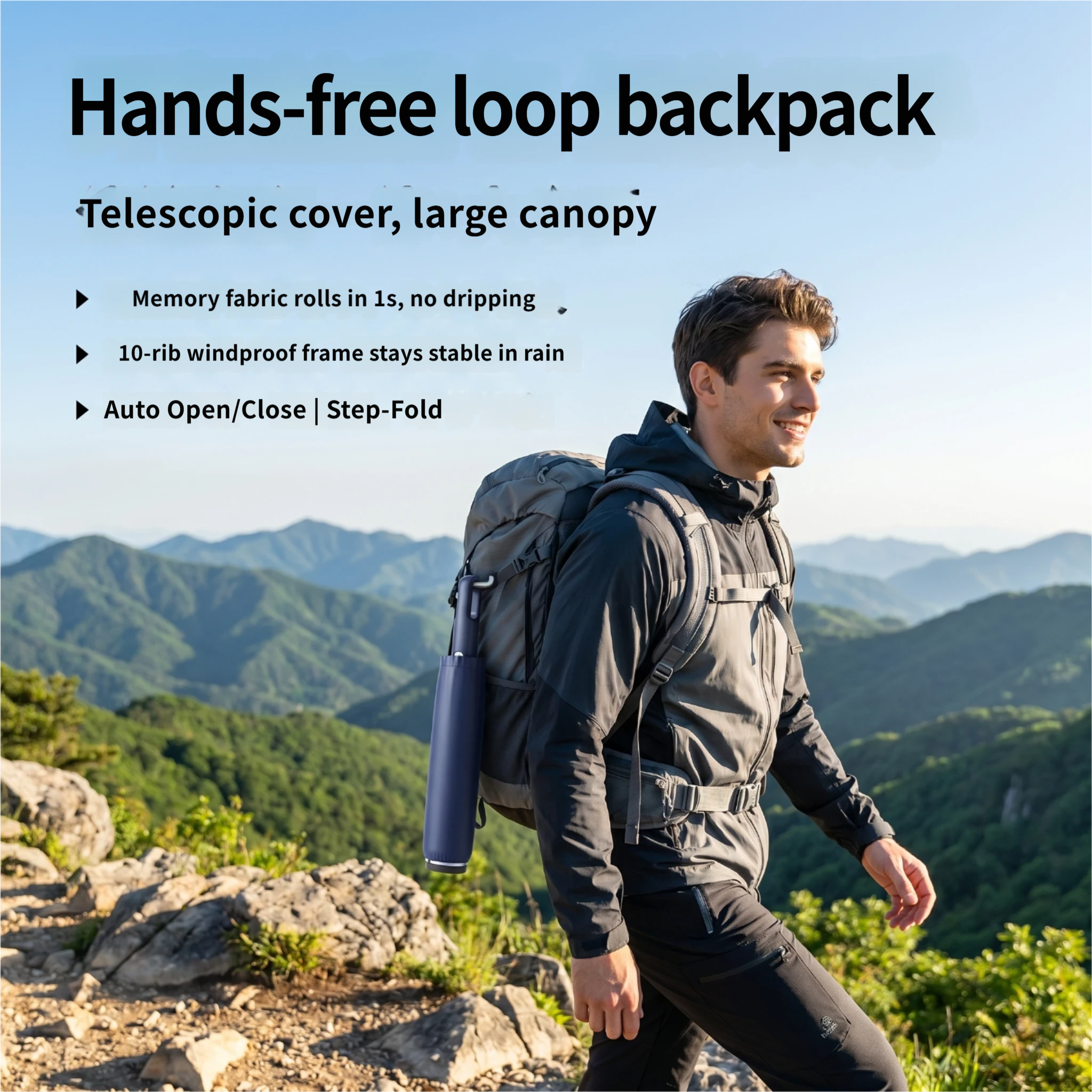 Fully automatic retractable waterproof fabric cover large folding umbrella