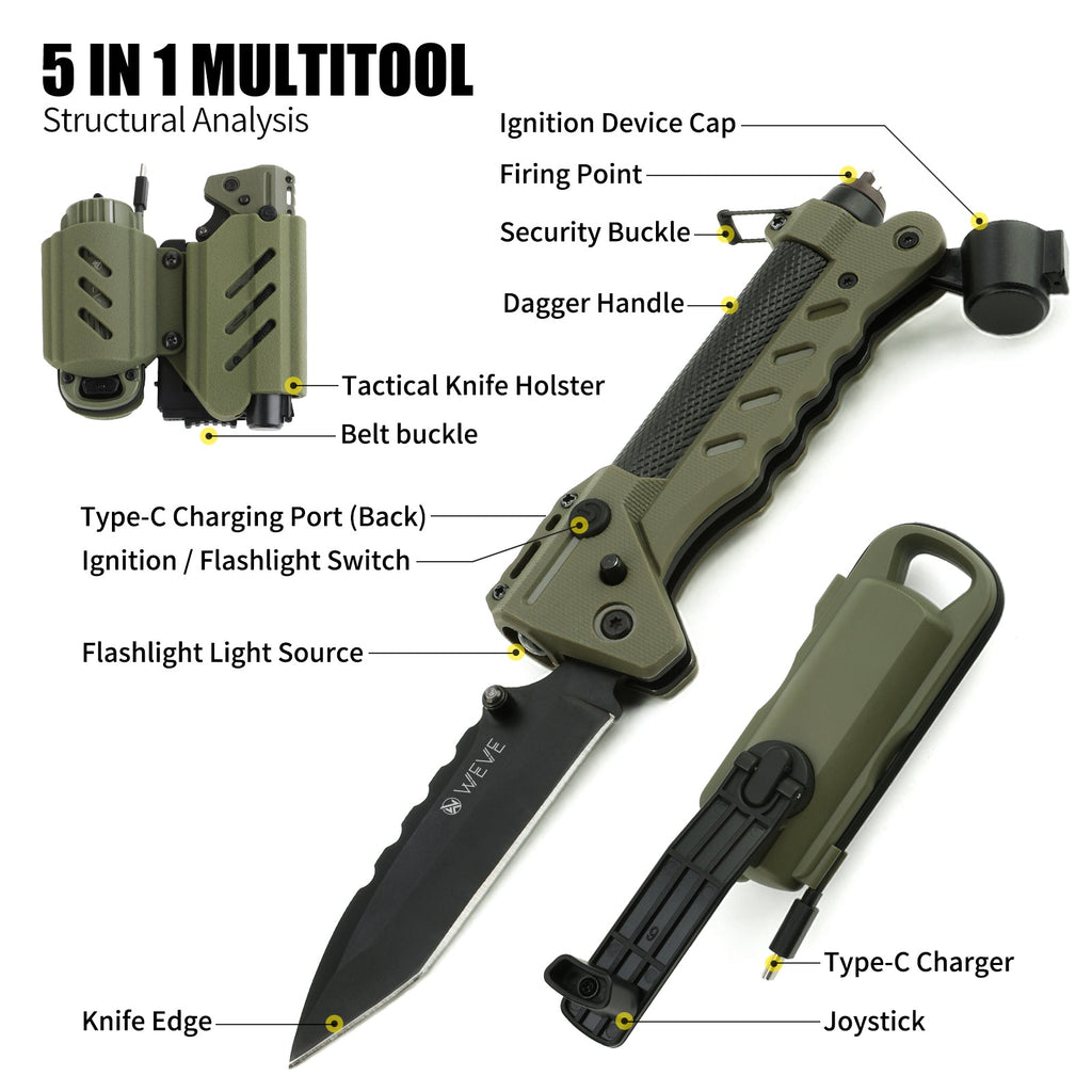 Outdoor Multi-functional Portable Folding Knife