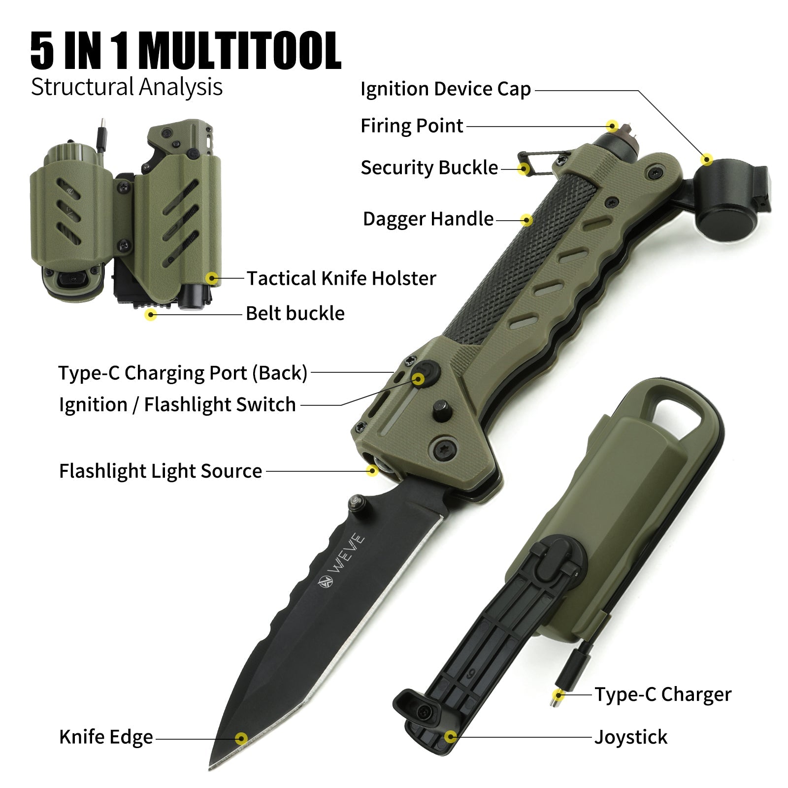Outdoor Multi-functional Portable Folding Knife