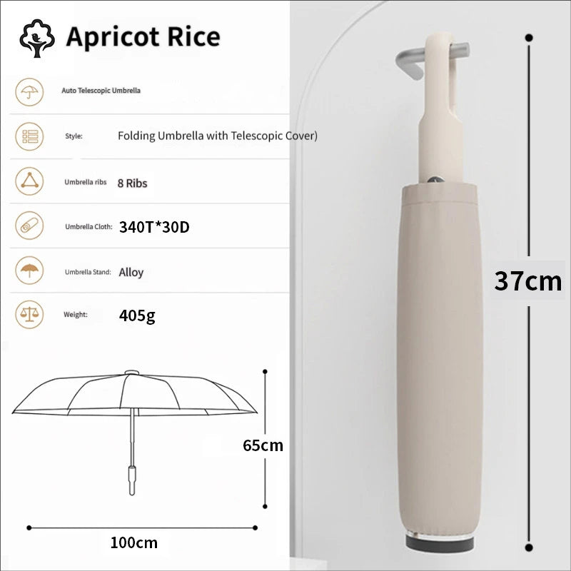 Fully automatic retractable waterproof fabric cover large folding umbrella