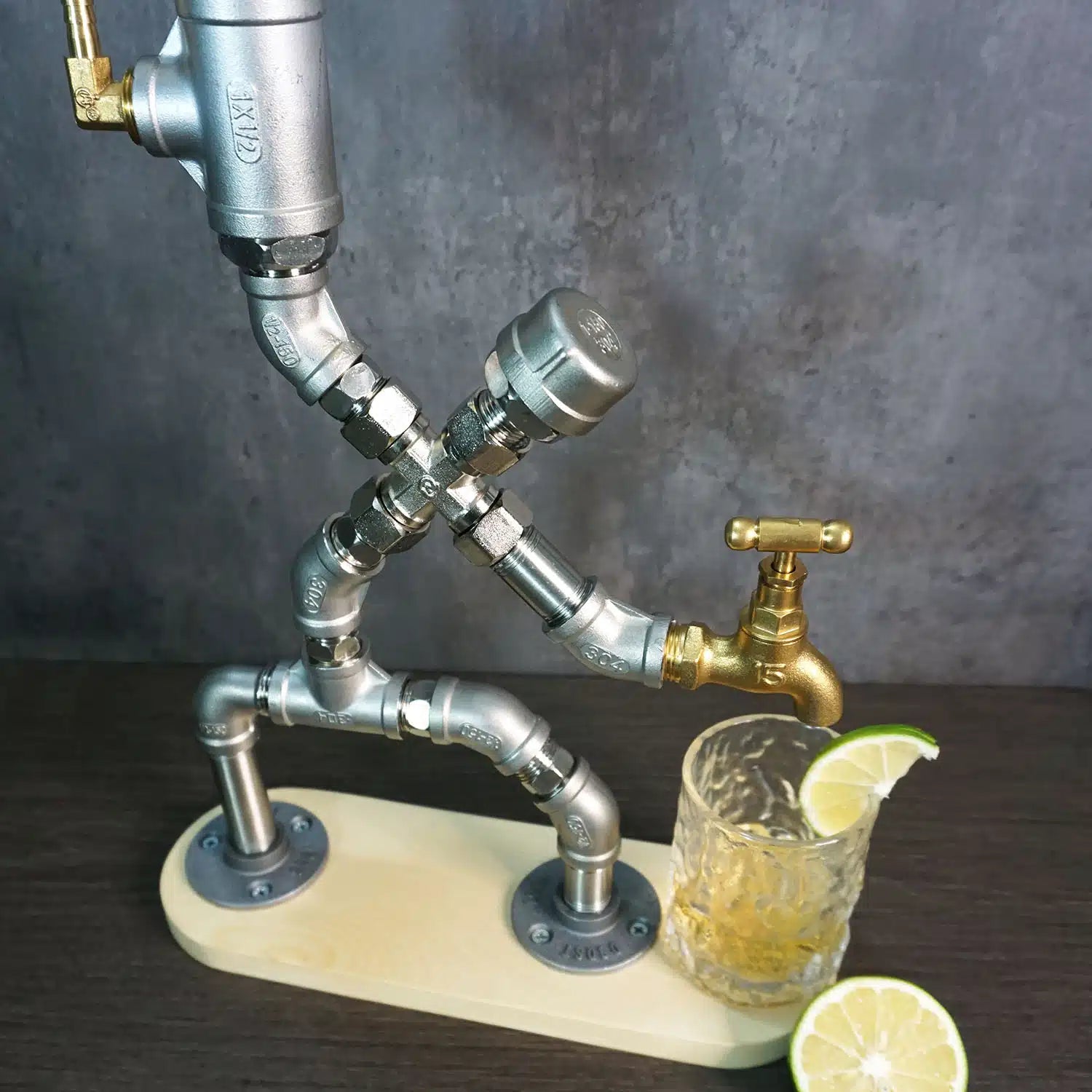 Unique Fencing Athlete Whiskey Pourer - Stainless Steel, Brass Faucet - hamoqi.com