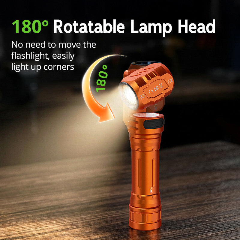 Innovative Two-Way illumination Rotatable Magnetic EDC Flashlight Outdoor highpower flashlight