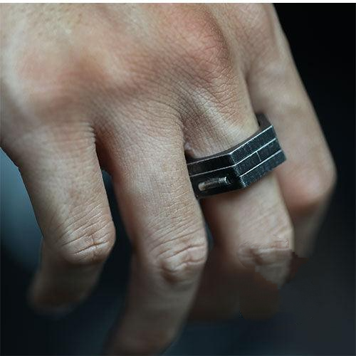 Hexagonal Simple Unique Stainless Steel Ring