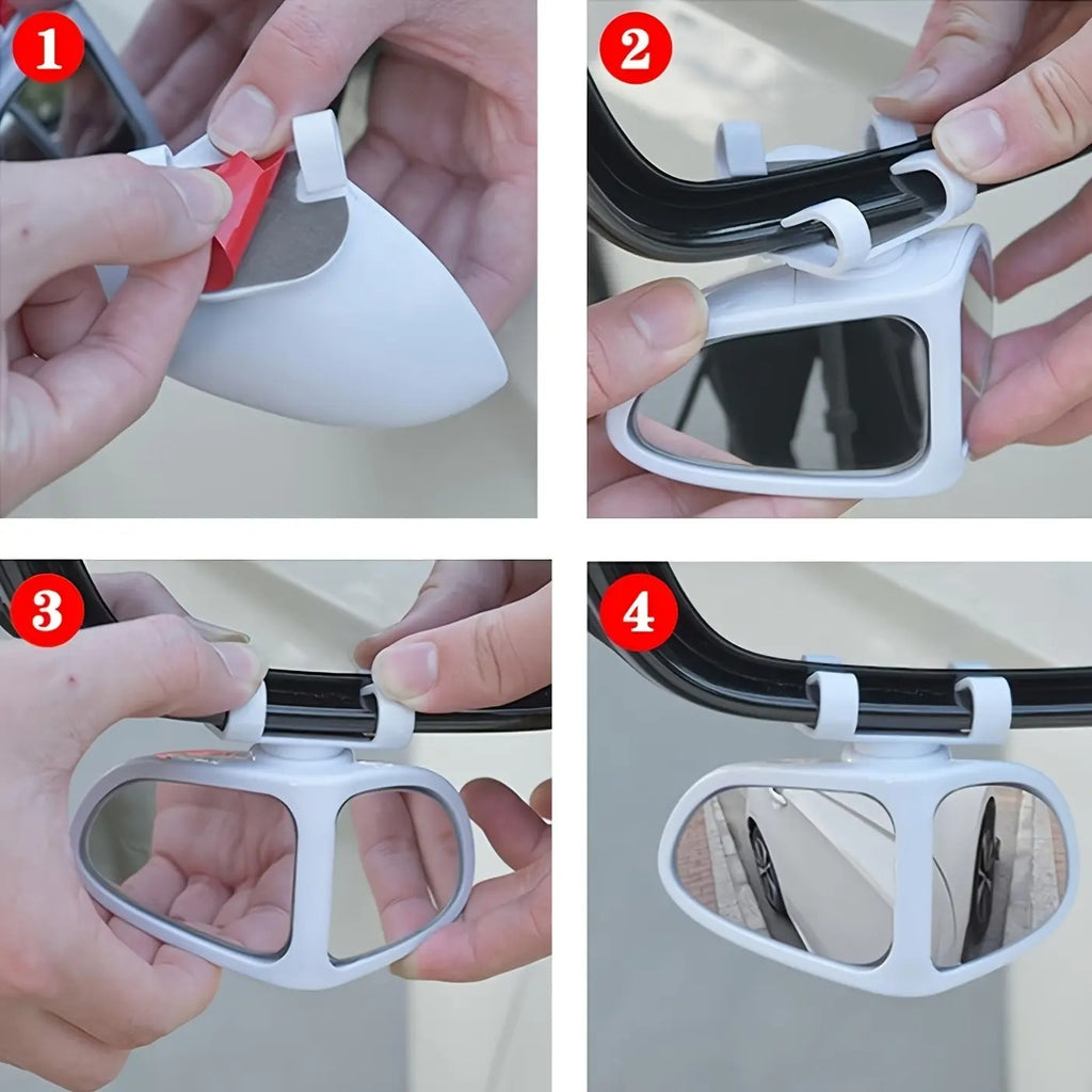 Set of 2 HD Blind Spot Mirrors for Vehicles 360° Adjustable Ultra-Clear Glass Wide-Angle View for Front & Rear Wheels Perfect for Trucks SUVs and Sedans