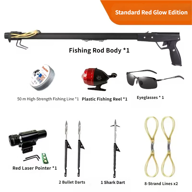 Powerful Long Rod Slingshot with Fishing Reel