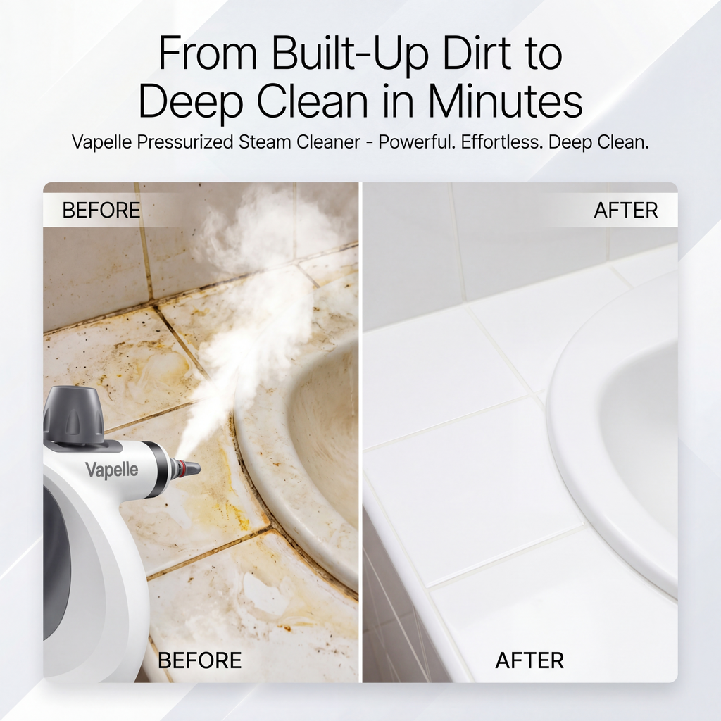 Includes 12 Free Cleaning Accessories (Today Only) — Handheld Steam Cleaner
