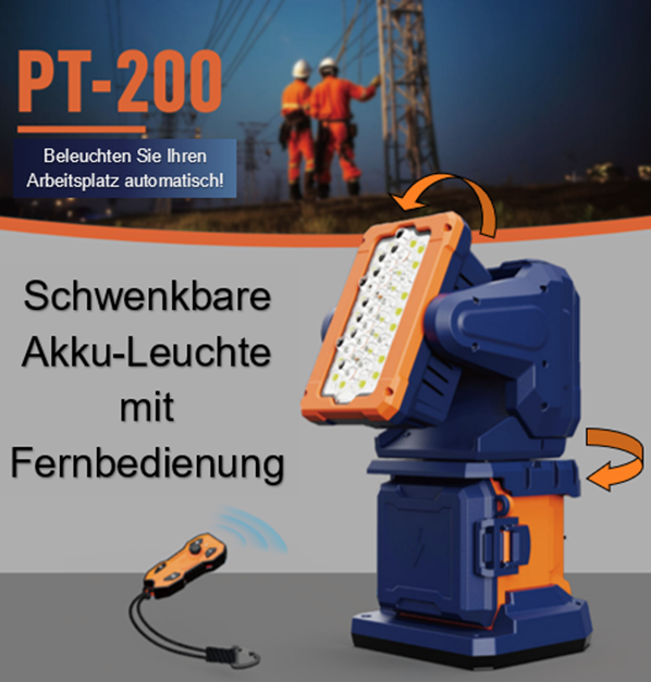 Steuerbarer Arbeitsscheinwerfer mit Fernbedienung und Akku