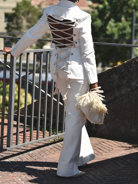 Cut-out back suit set