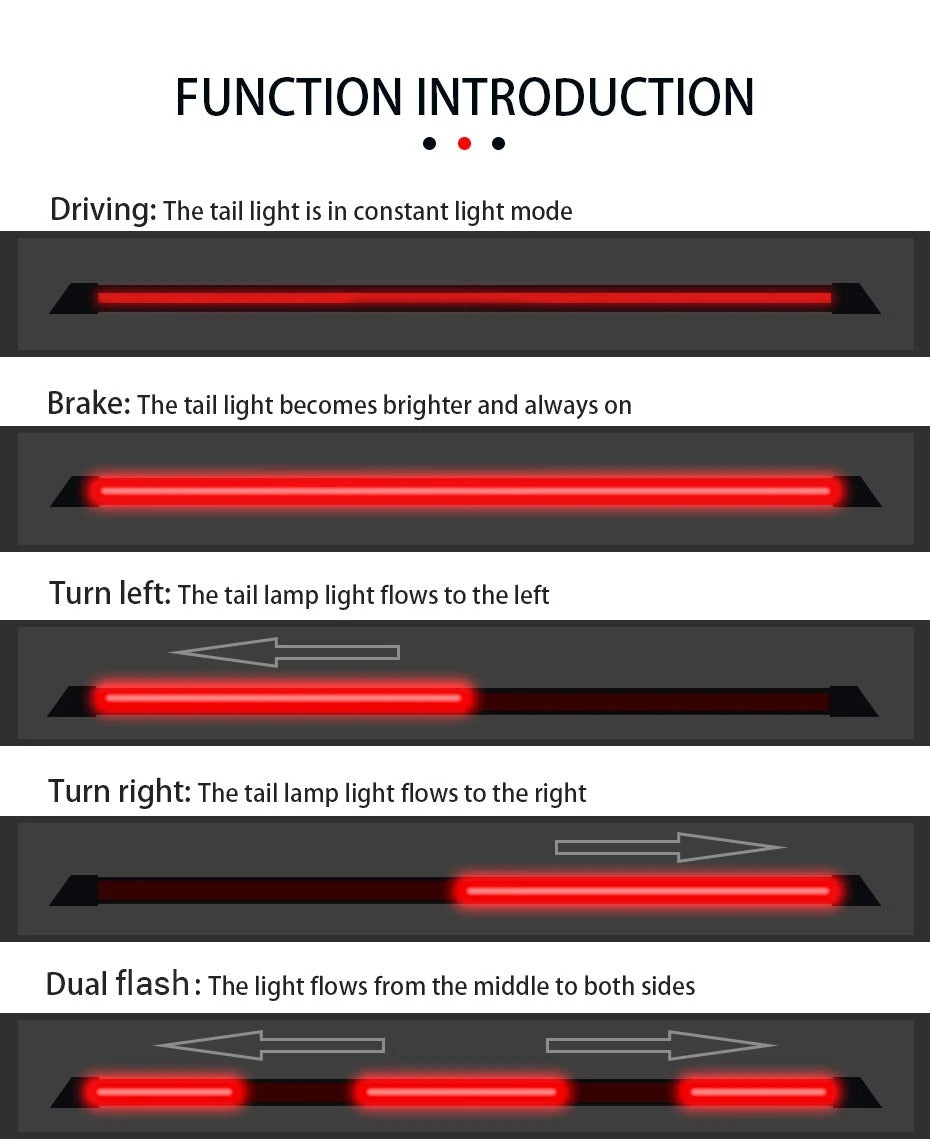 Universal LED Rear Spoiler Light for Car Modification