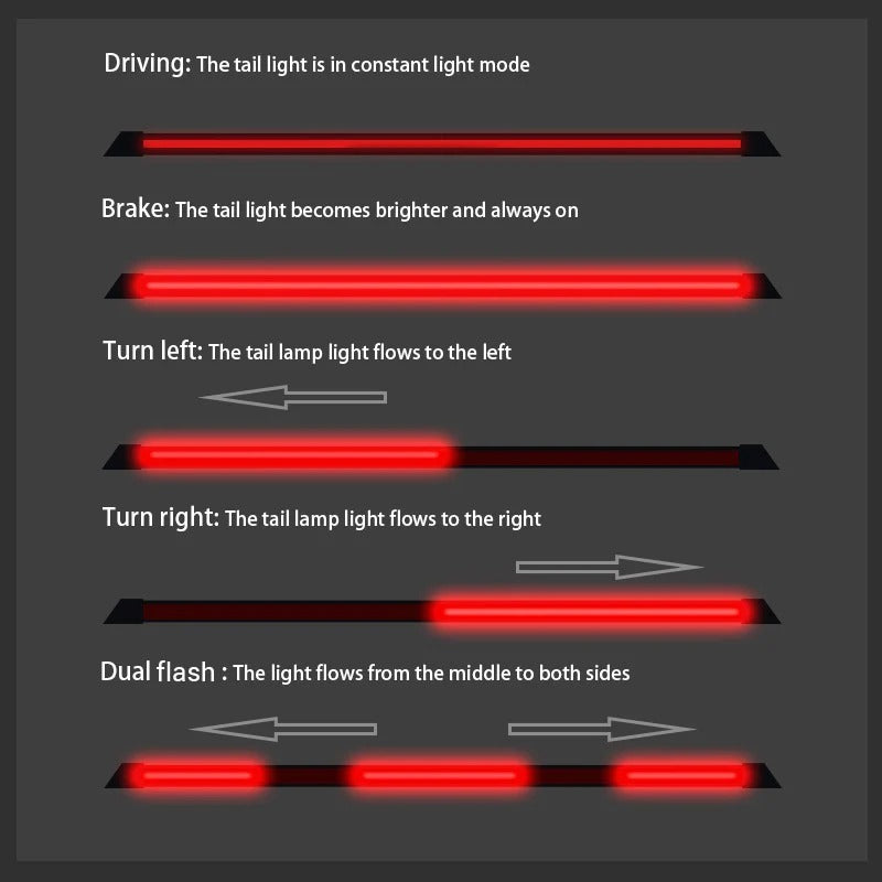 Universal LED Rear Spoiler Light for Car Modification