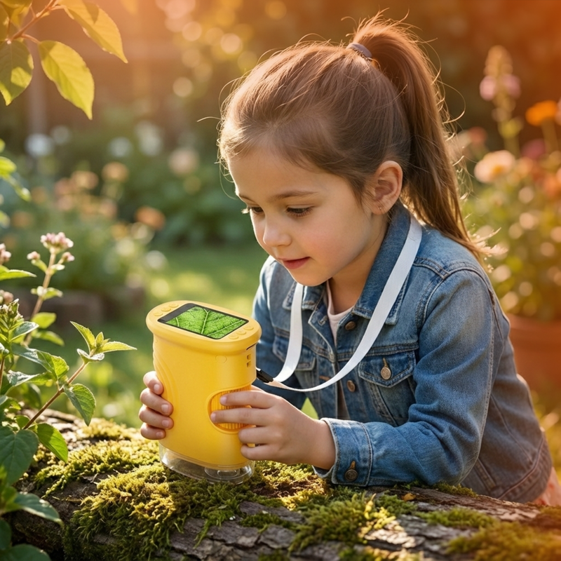 Outdoor exploration children's handheld digital microscope