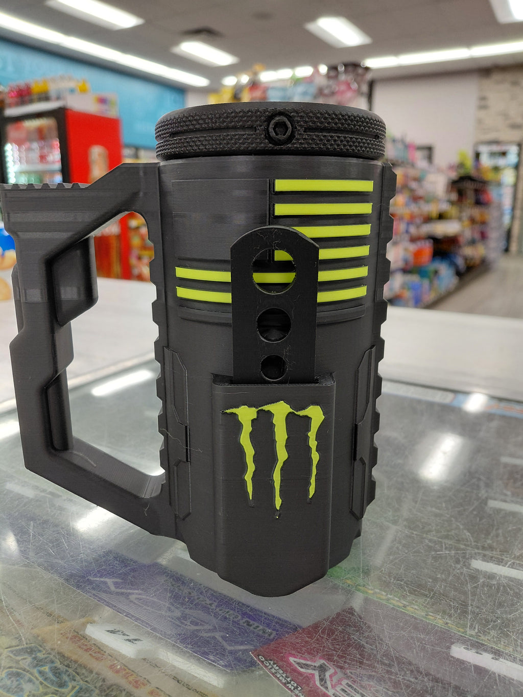 Tactical Assault Koozie – Grip Handle + Bottle Opener (Fits 16oz Energy Cans)